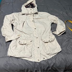 Eddie Bauer beige women's jacket fleece lined size medium